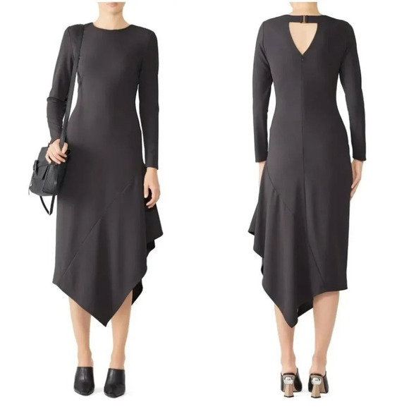 Hutch Gray Asymmetrical Cutout Midi Dress $290 - Picture 1 of 10